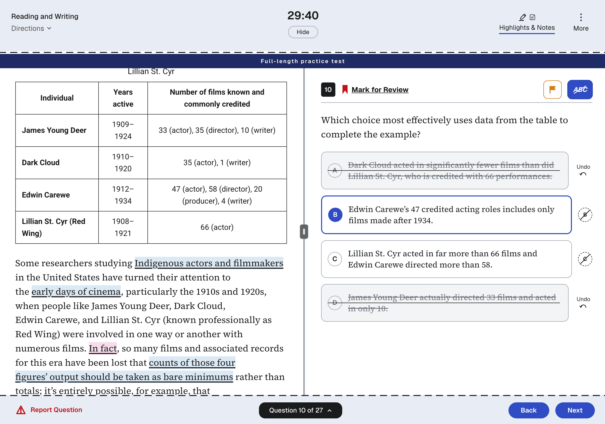 Reading and Writing practice environment preview